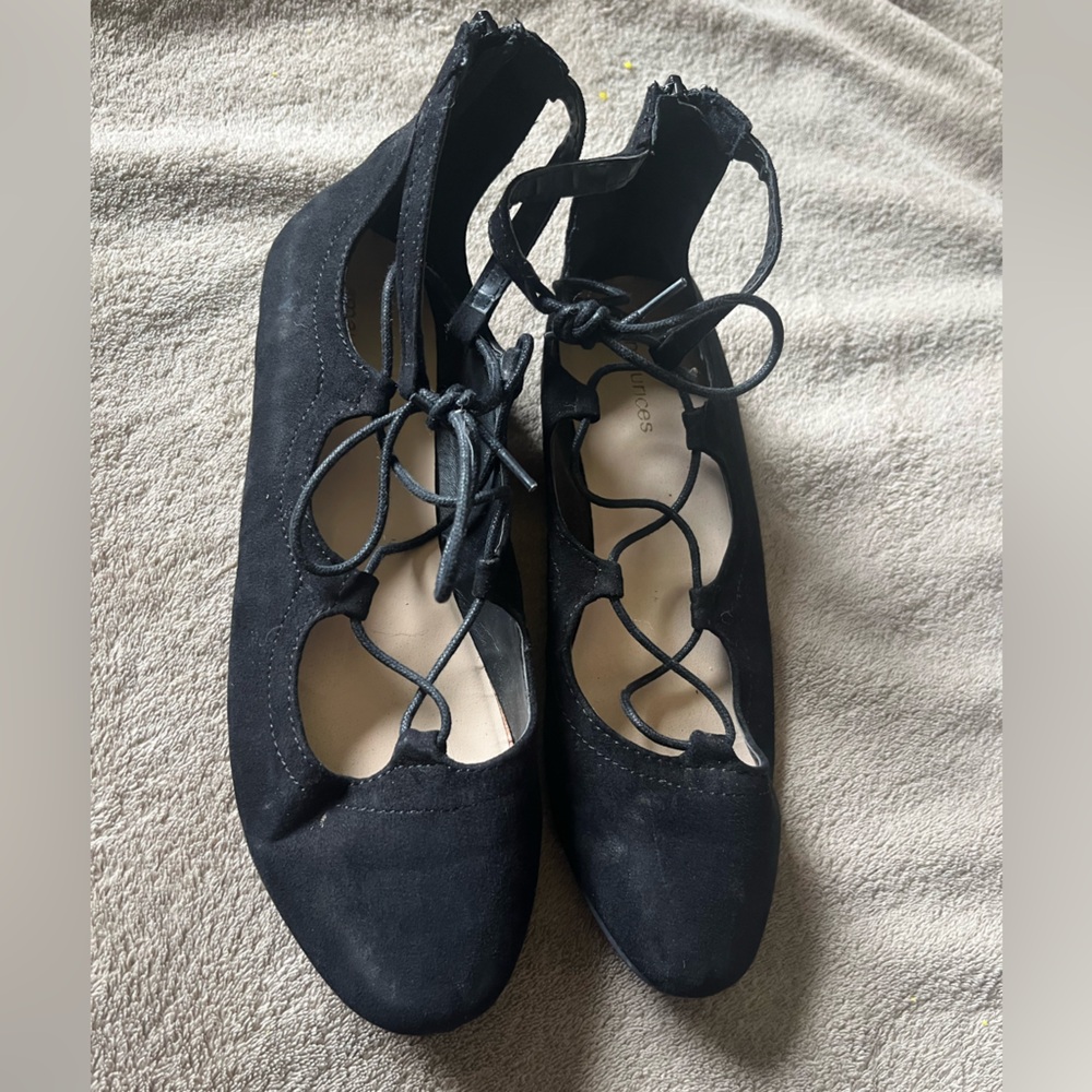 Maurice’s Black Faux Suede Flats- Women’s size 9